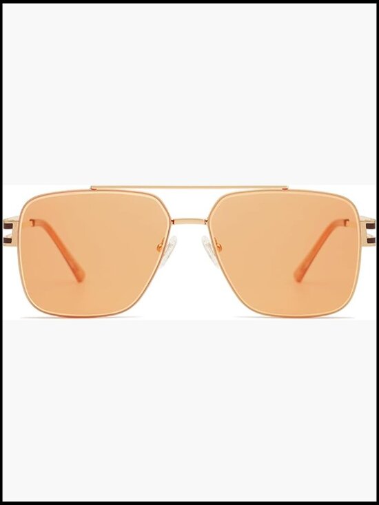 Retro Oversized Square Sunglasses with Double Bridge Metal Frame main image 7